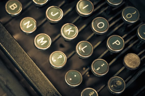 Old fashioned typewriter keys, traditionally associated with journalists