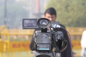 Media relations. Image of television camera 