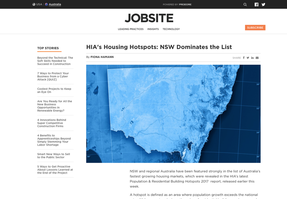 Jobsite article Click through link sample of Fiona Hamann's journalism in Construction publication