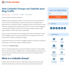 Click through link sample of Fiona Hamann's writing about LinkedIN